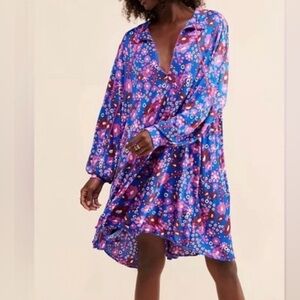 NWOT Free People‎ Daisy Jane Mini Dress Botanical Combo Floral Boho Size XS.